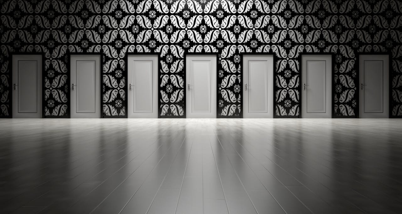 Seven White Closed Doors